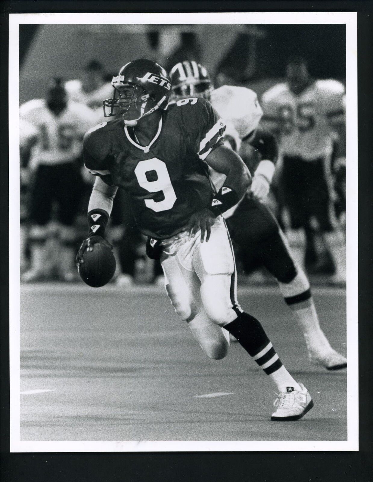 Jeff Blake 1992 Press Original Photo Poster painting by Bob Olen New York Jets