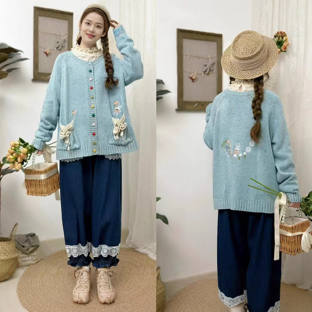 Chicfifth Sweater Women Winter Long Sleeve High Quality Autumn Vintage Top Knitted Cardigan