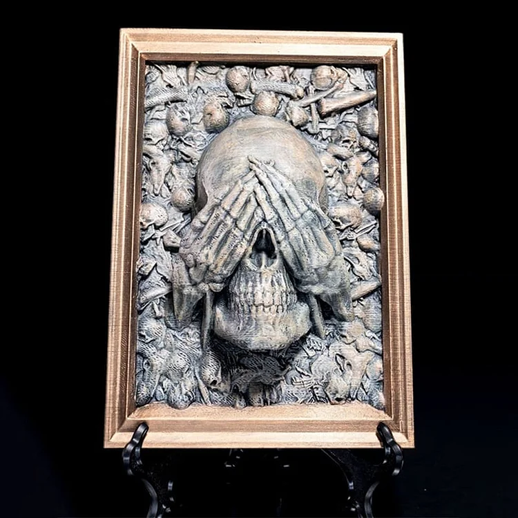☠Three Wise Skulls Picture Frame Decor