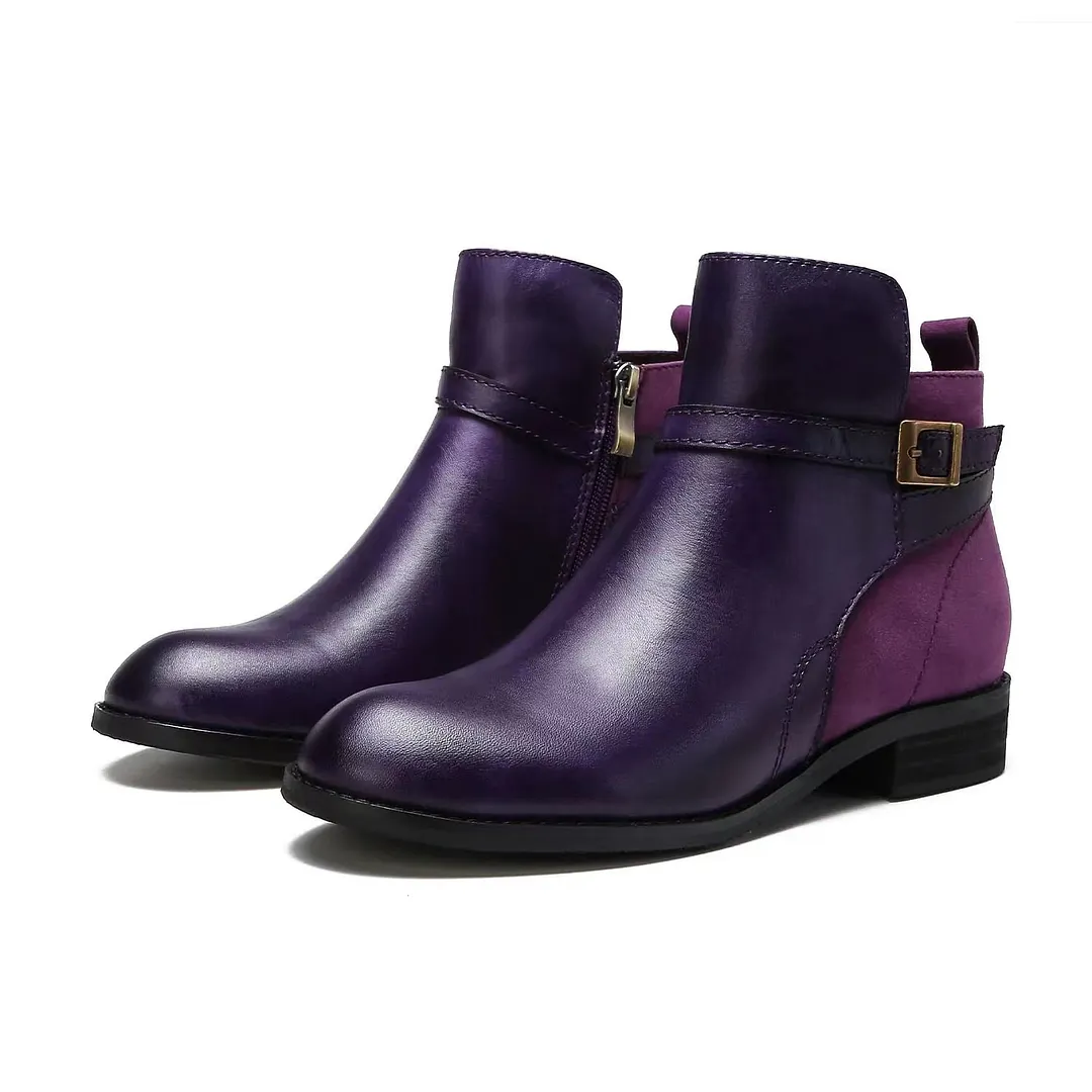 Breakj Women Boots 2022 Spring Genuine Female Short Boots Suede Women Booties British Zipper Retro Trend Women Naked Boots