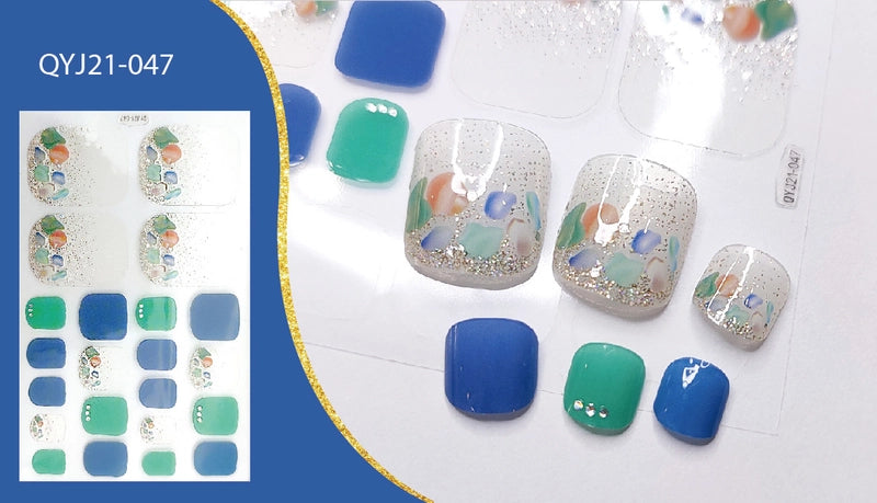 Explosions Foot Nail Stickers Summer Toenail Stickers Bronzing Imitation Diamond Nail Stickers Waterproof Foot Stickers