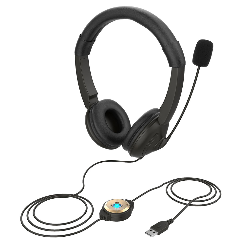 

USB Wired Online Learning Call Center PC Line Control Gaming MIC Headphone, 501 Original