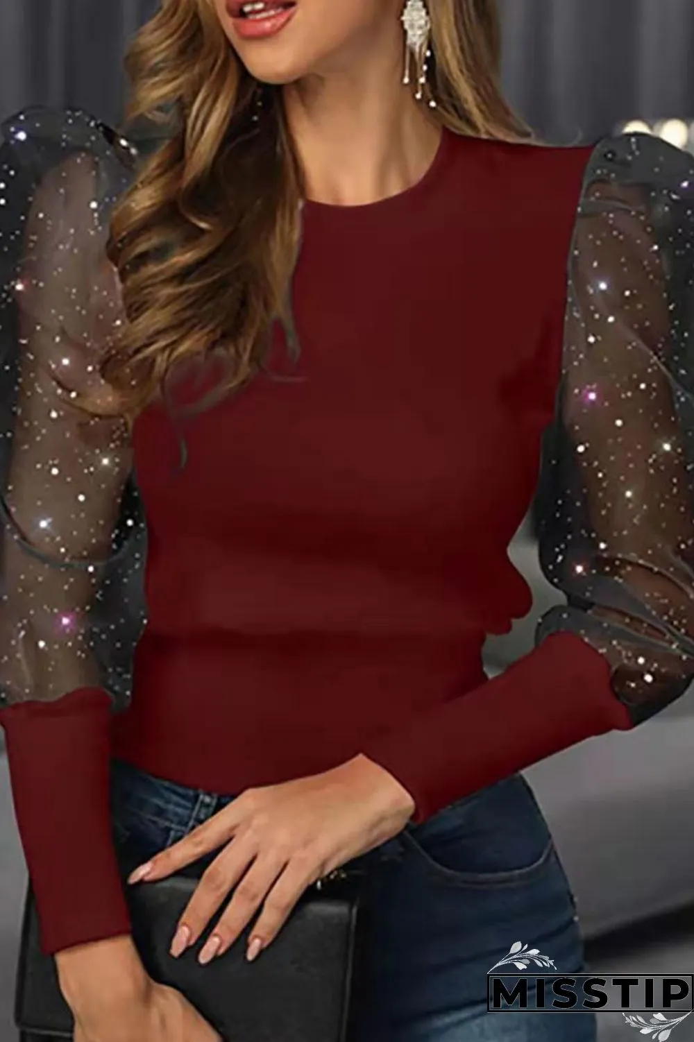 Apricot Pink Casual Print Patchwork O Neck Tops
