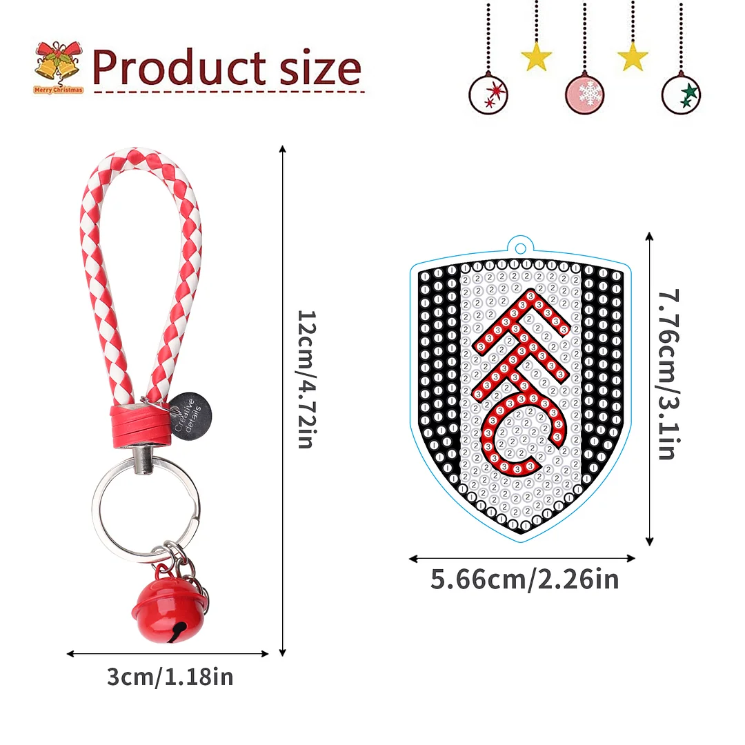 【Upgrade】DIY Fulham F.C. Logo Double Sided Rhinestone Painting Keychain Pendant for Adult