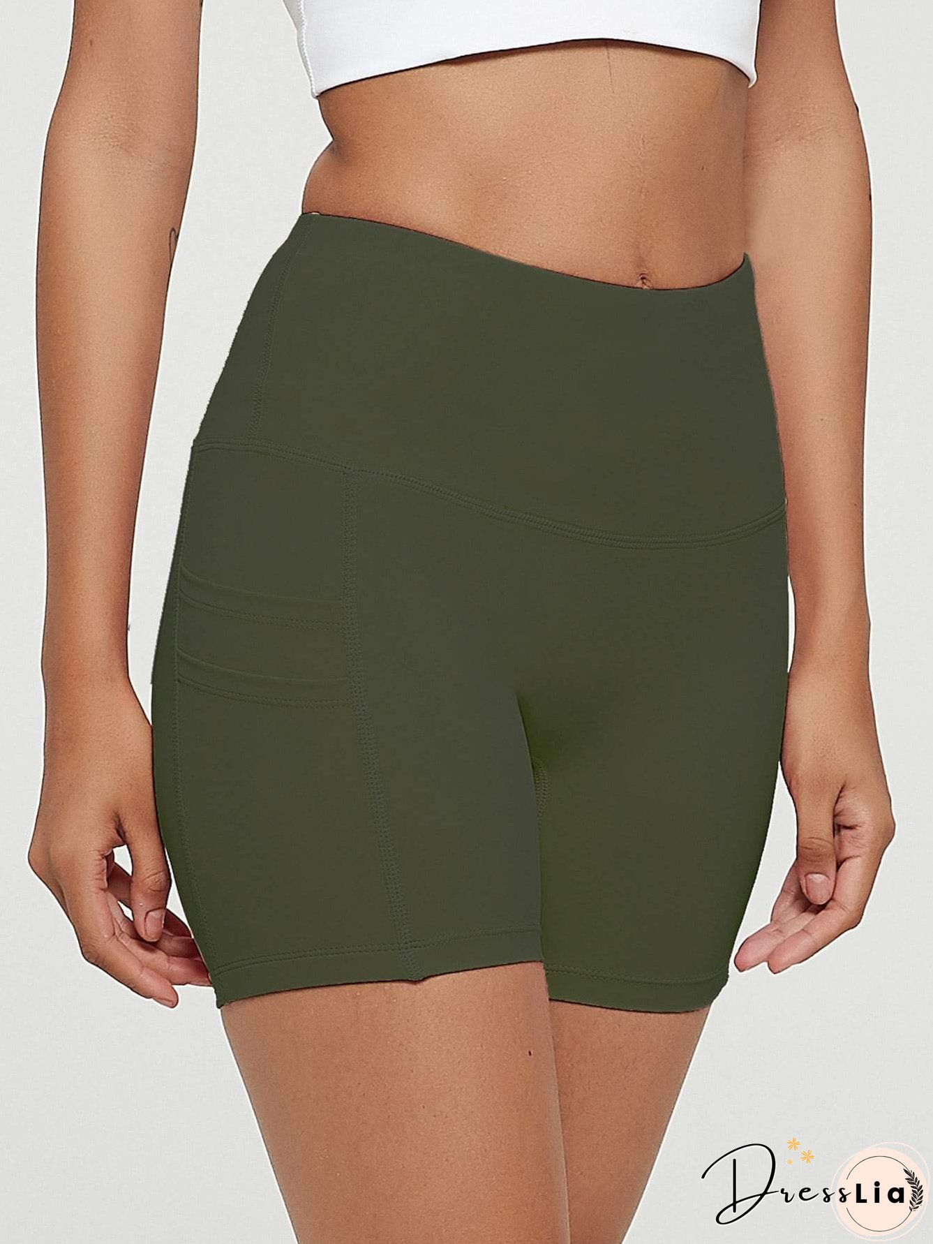 Wide Waistband Sports Biker Shorts