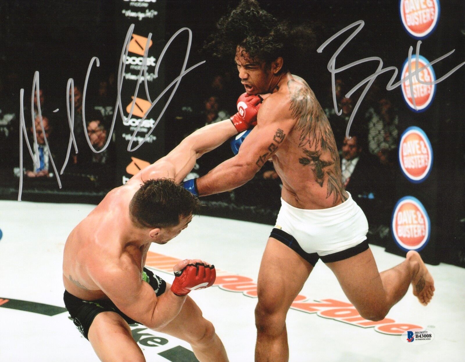 Michael Chandler Benson Henderson Signed 11x14 Photo Poster painting BAS COA Bellator Autograph