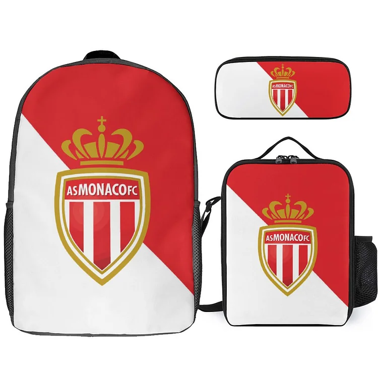 AS Monaco Student Schulranzen Lunchbag Stifttasche Kombination