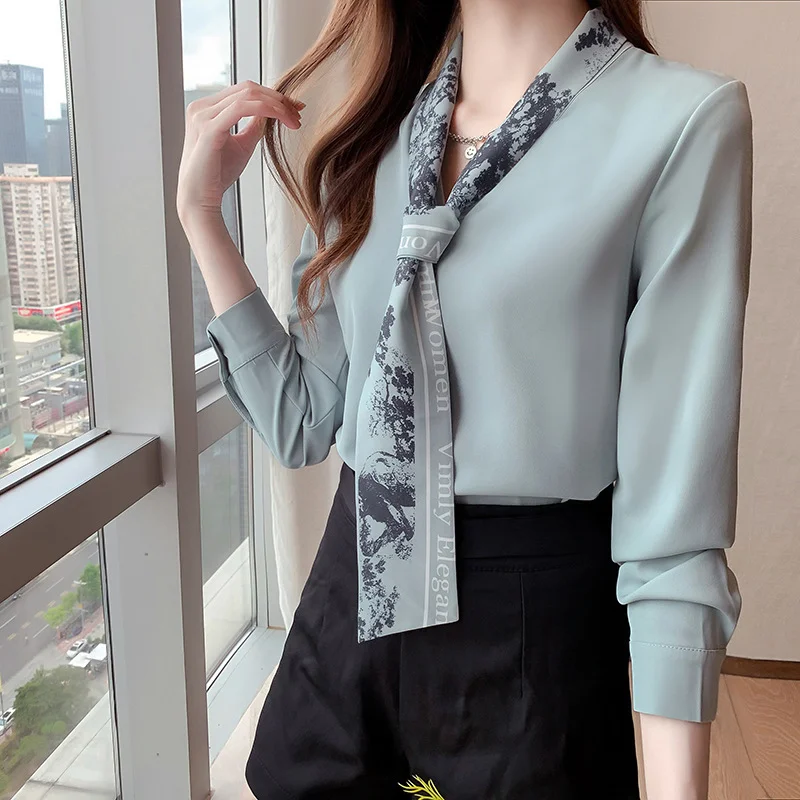 Woherb Woherb Temperament Chiffon Shirt Female Design Sense Hong Kong Wind Minority Light Ripe Shirt Early Autumn 2023 New Long Sleeve Shirt-Outfit Ideas
