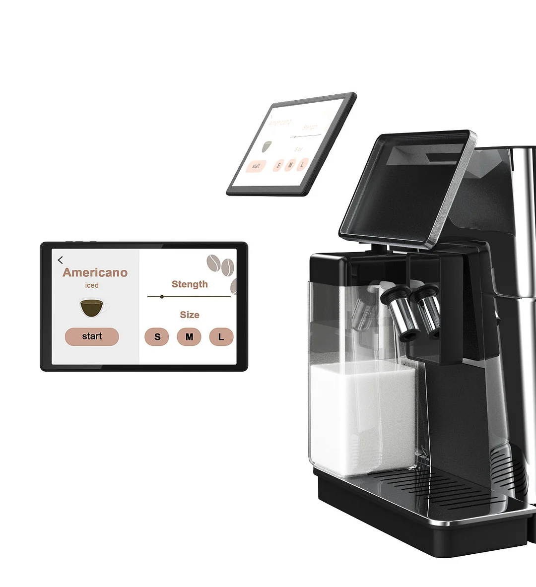 ODM Embedded Tablet in rfid Self-Service Coffee Machine No Battery Kiosk NFC Tap to Pay Safe POS Payment Android Tablet PC