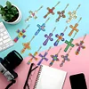 16pcs DIY Cross Diamond Painting Double-Sided Keychains