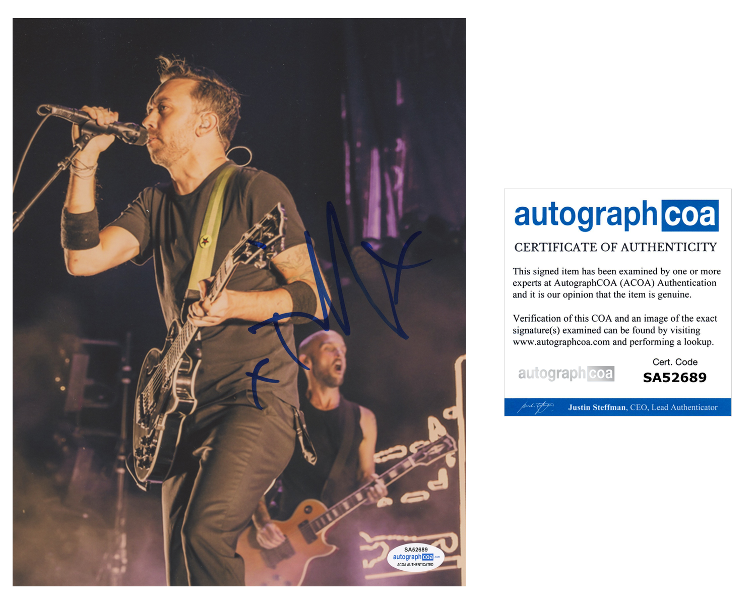 Tim McIlrath Signed Autographed 8x10 Photo Poster painting Rise Against ACOA COA