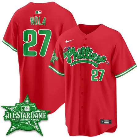 Men's Philadelphia Phillies #27 Aaron Nola Red 2026 MLB All-Star Jersey