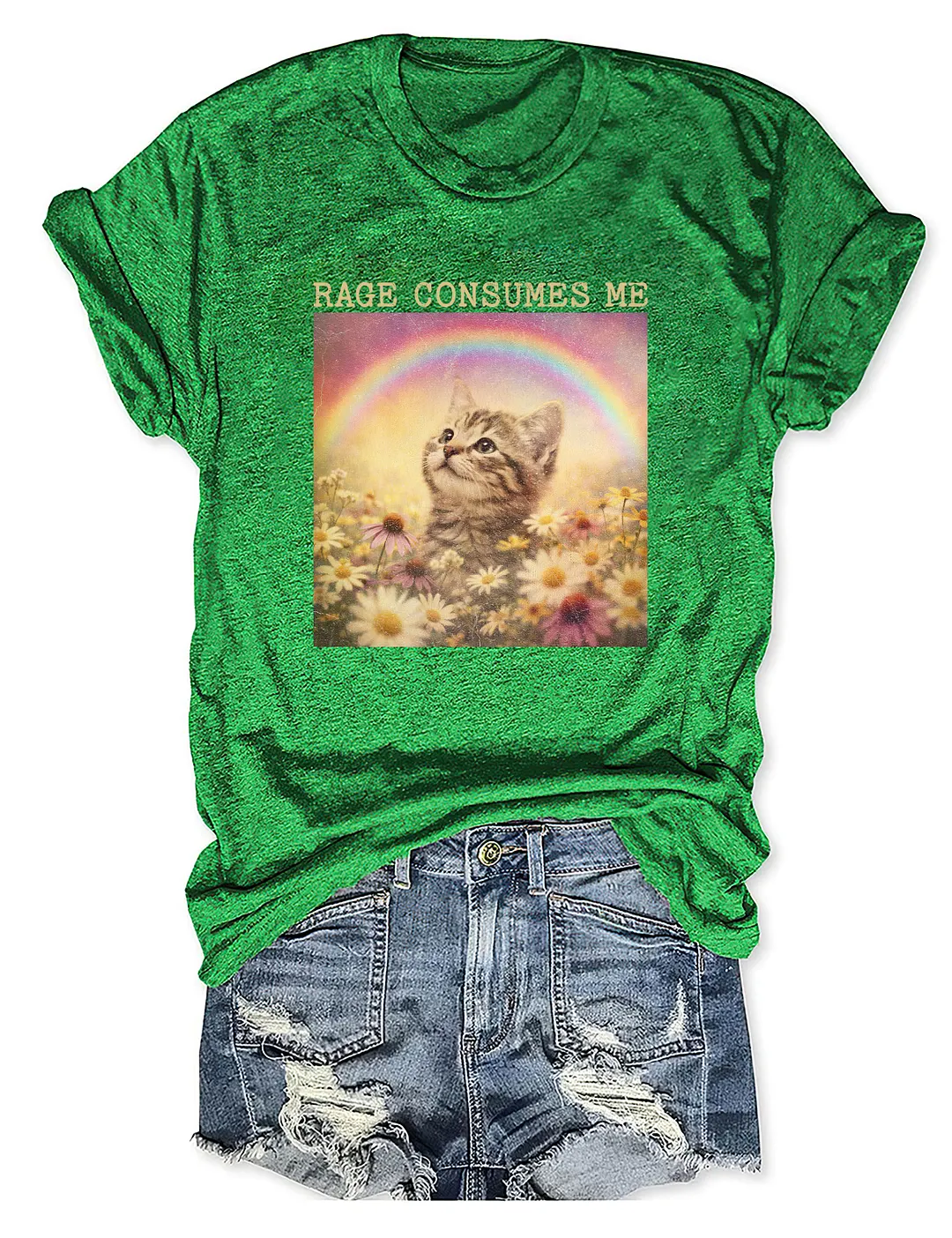 Rage Consumes Me Cute Cat T-shirt