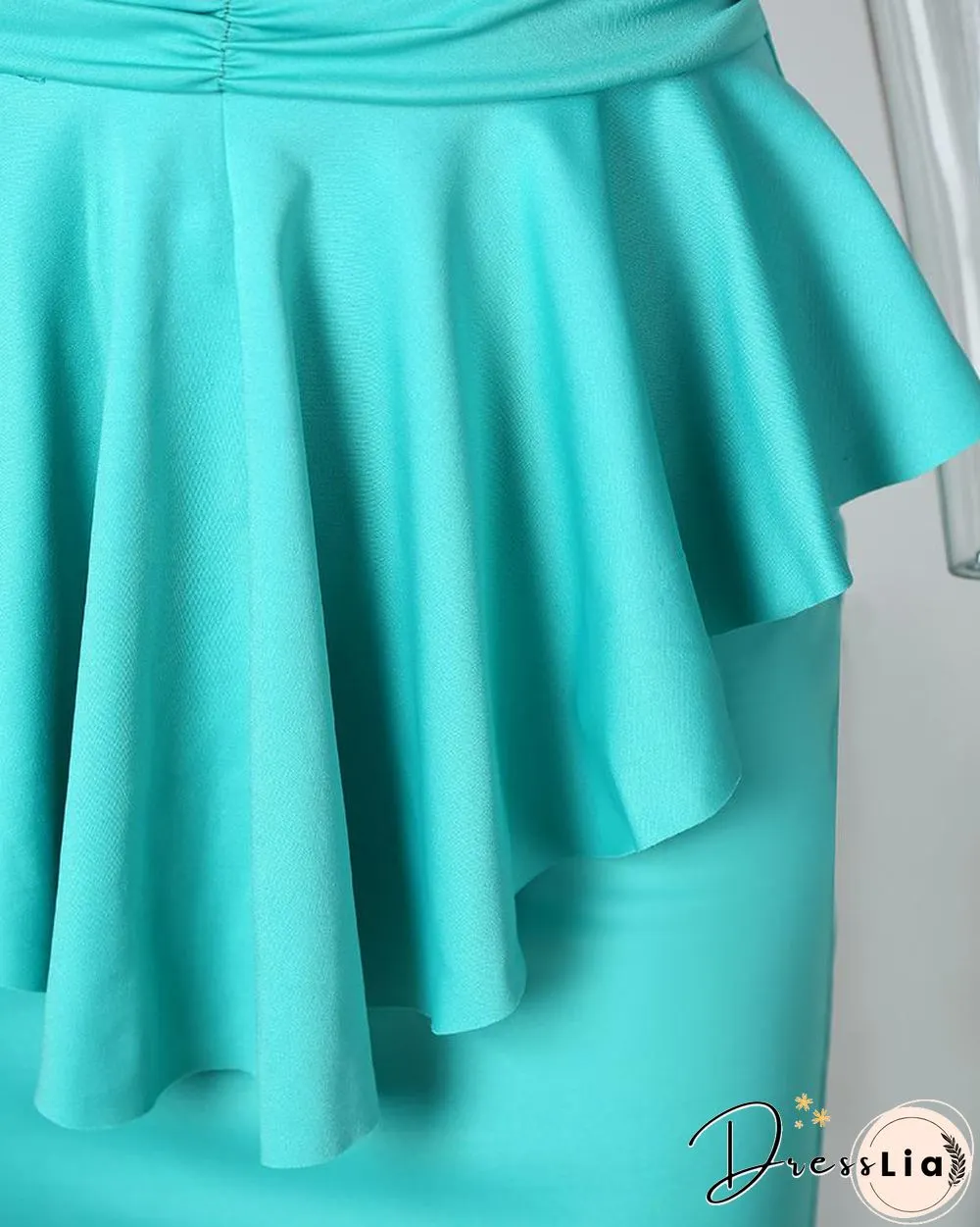 Sleeveless Colorblock Insert Peplum Dress