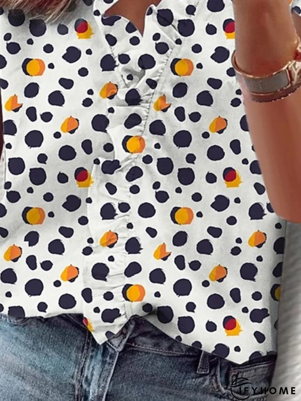 Casual Short Sleeve Printed Blouse | IFYHOME