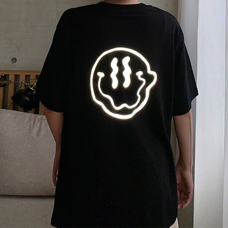 Street hip-hop style mens and womens reflective T-shirt