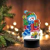 DIY Diamond Painting 7 Color Night Light Lamp Home Decoration Ornament Gift Kit(Snowman)