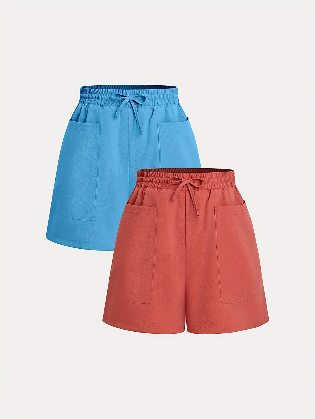 Women's Casual Summer Shorts With Pockets And Drawstring, Fashionable Loose Fit, 2pc | IFYHOME