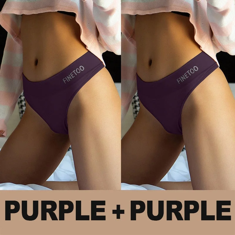 M-2XL Bodyshaper Panties Women Underwear 2PCS/Set Panties Female Lingerie Sexy G-string Underpants Solid Color Pantys Body Slim