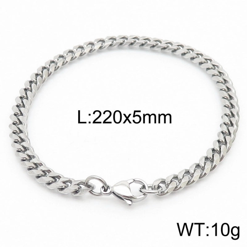 Minimalist Solid Color Titanium Steel Chain Unisex Bracelets