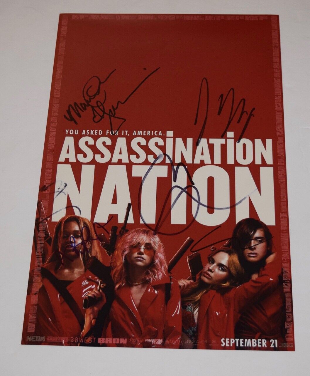 Assassination Nation Cast Signed 11x17 Photo Poster painting Poster x7 Maude Apatow Abra COA