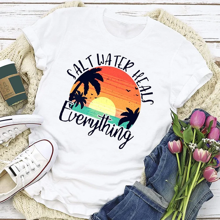 SALt Water Heals Everything T-shirt Tee - 01454-Annaletters