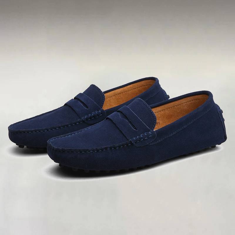 Men's Casual Solid Color Slip On Suede Loafers