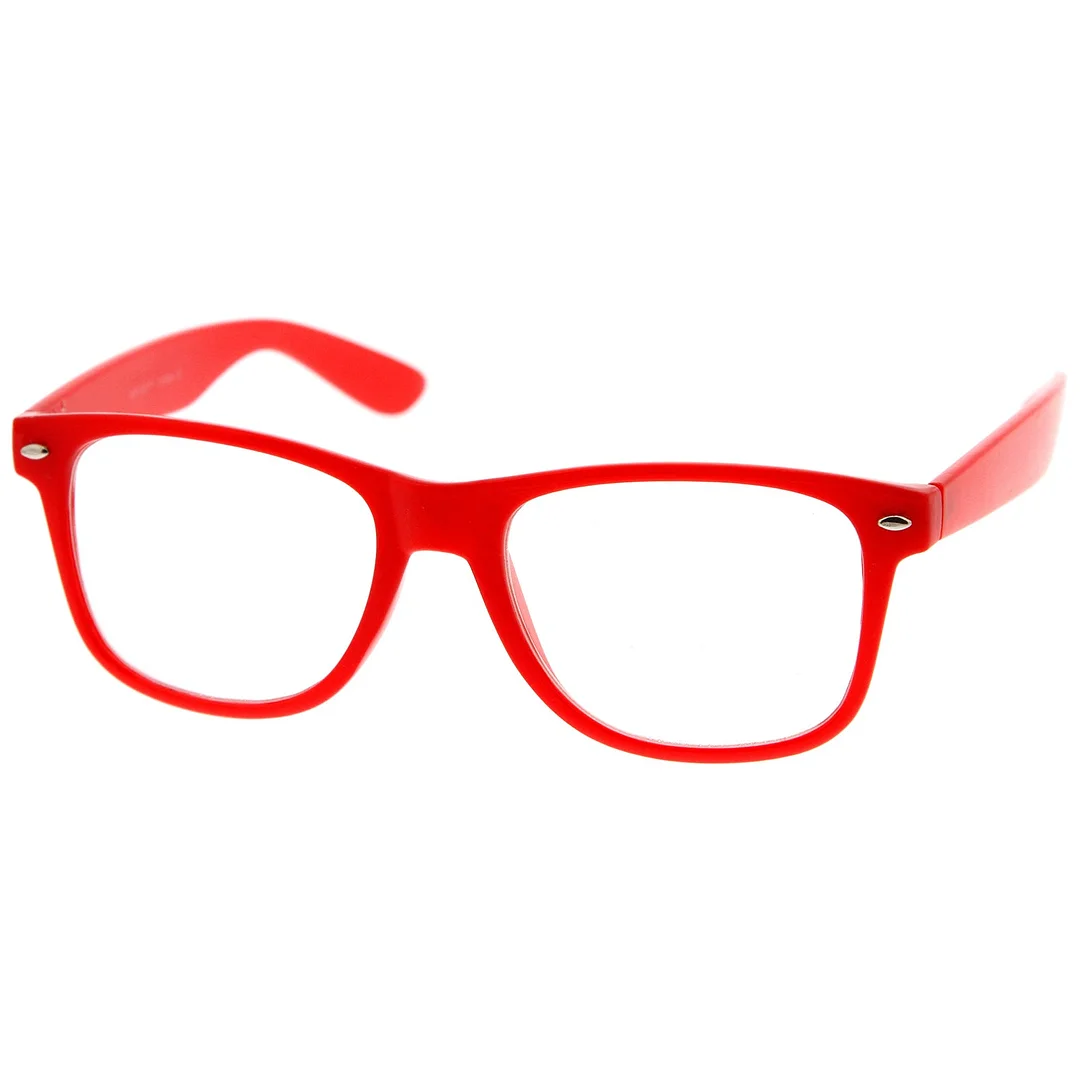 Retro Wide Temple Clear Lens Horn Rimmed Eyeglasses 54mm