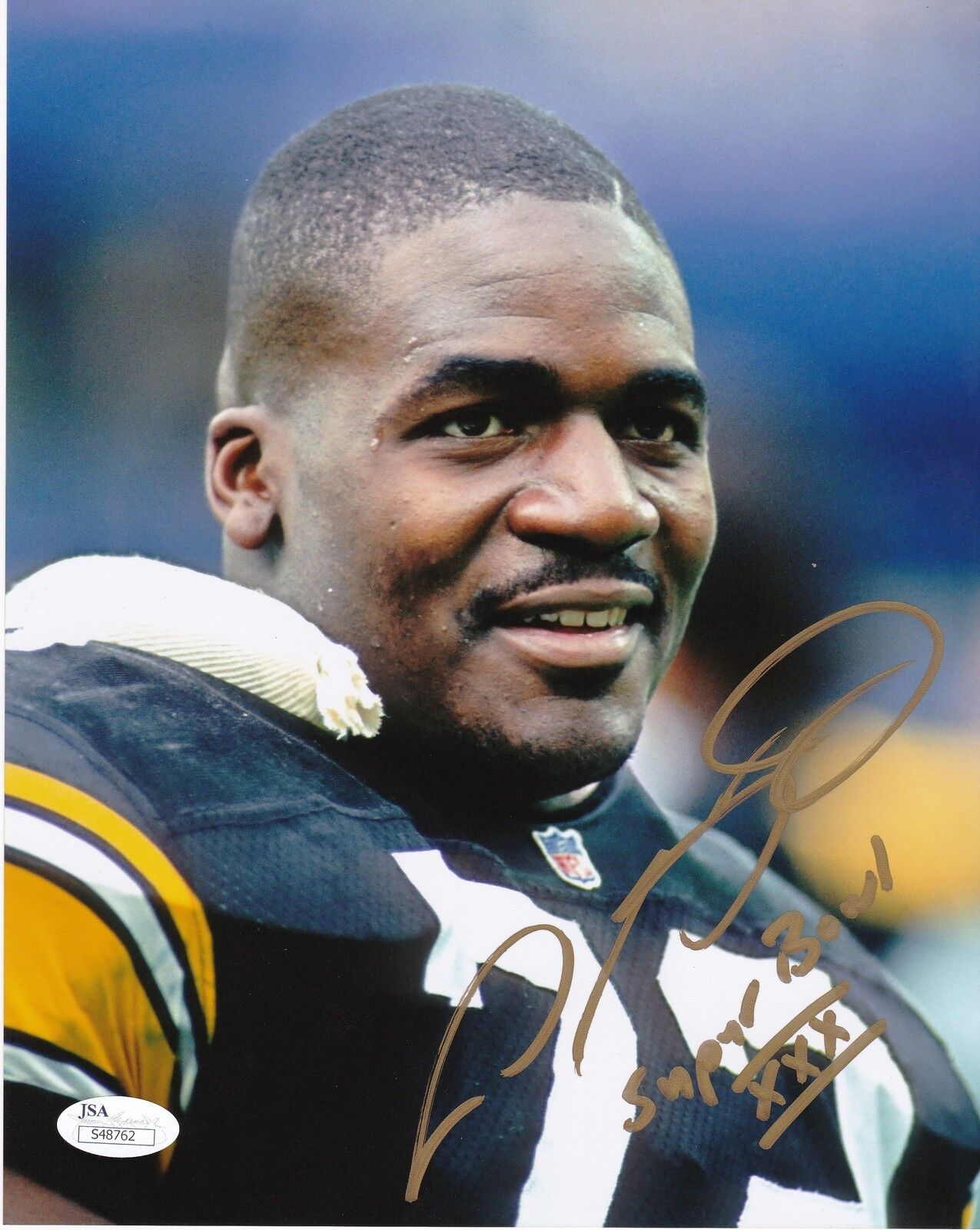 LEON SEARCY PITTSBURGH STEELERS SUPER BOWL XXX JSA AUTHENTICATED SIGNED 8x10