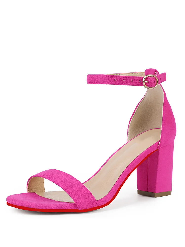 75mm Women's  Strappy Block Heels Sandals Comfy Open Toe Chunky Dress Wedding Shoes Adjustable Cross Strap Ladies  Red Bottom Prom Pumps