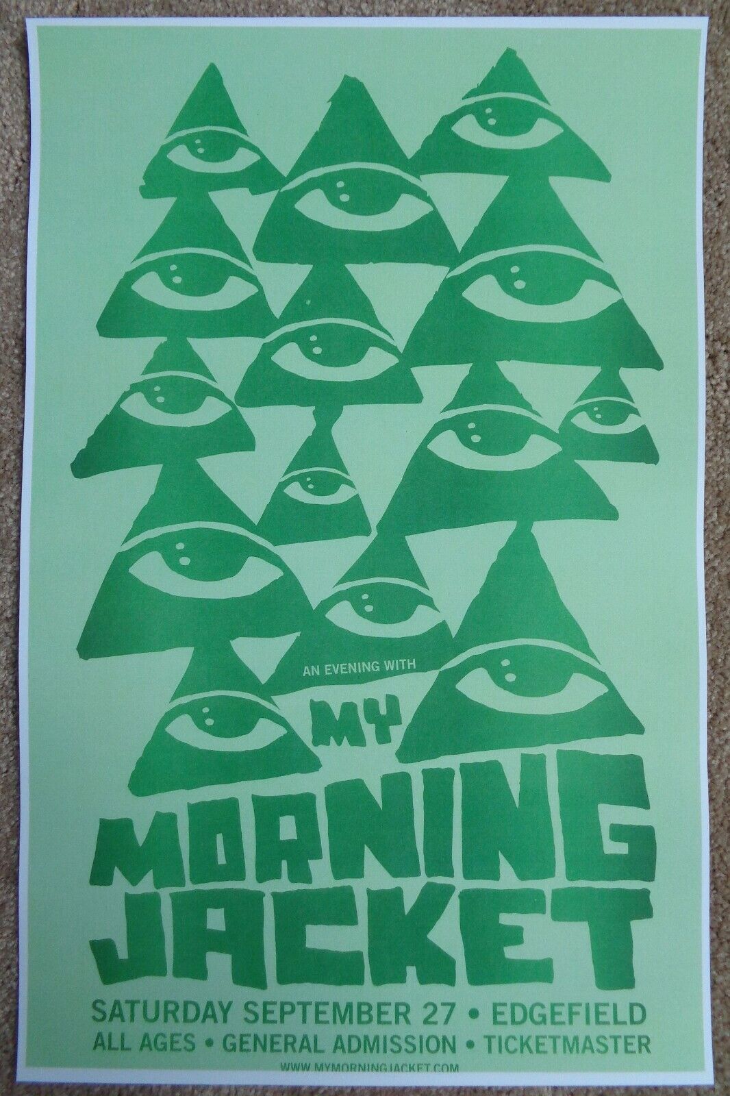 MY MORNING JACKET 2008 Gig POSTER Edgefield Portland Oregon Concert