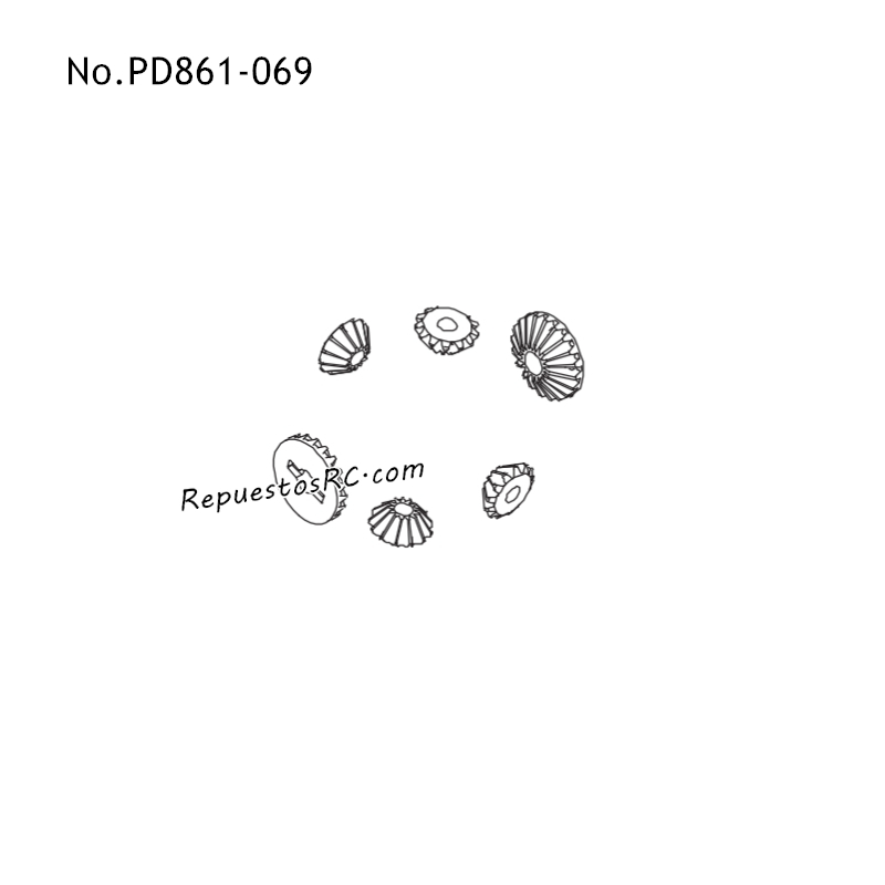 PD RACING TK10 Repuestos para Coches RC Engranaje Interior del Diferencial Central PD861-069
