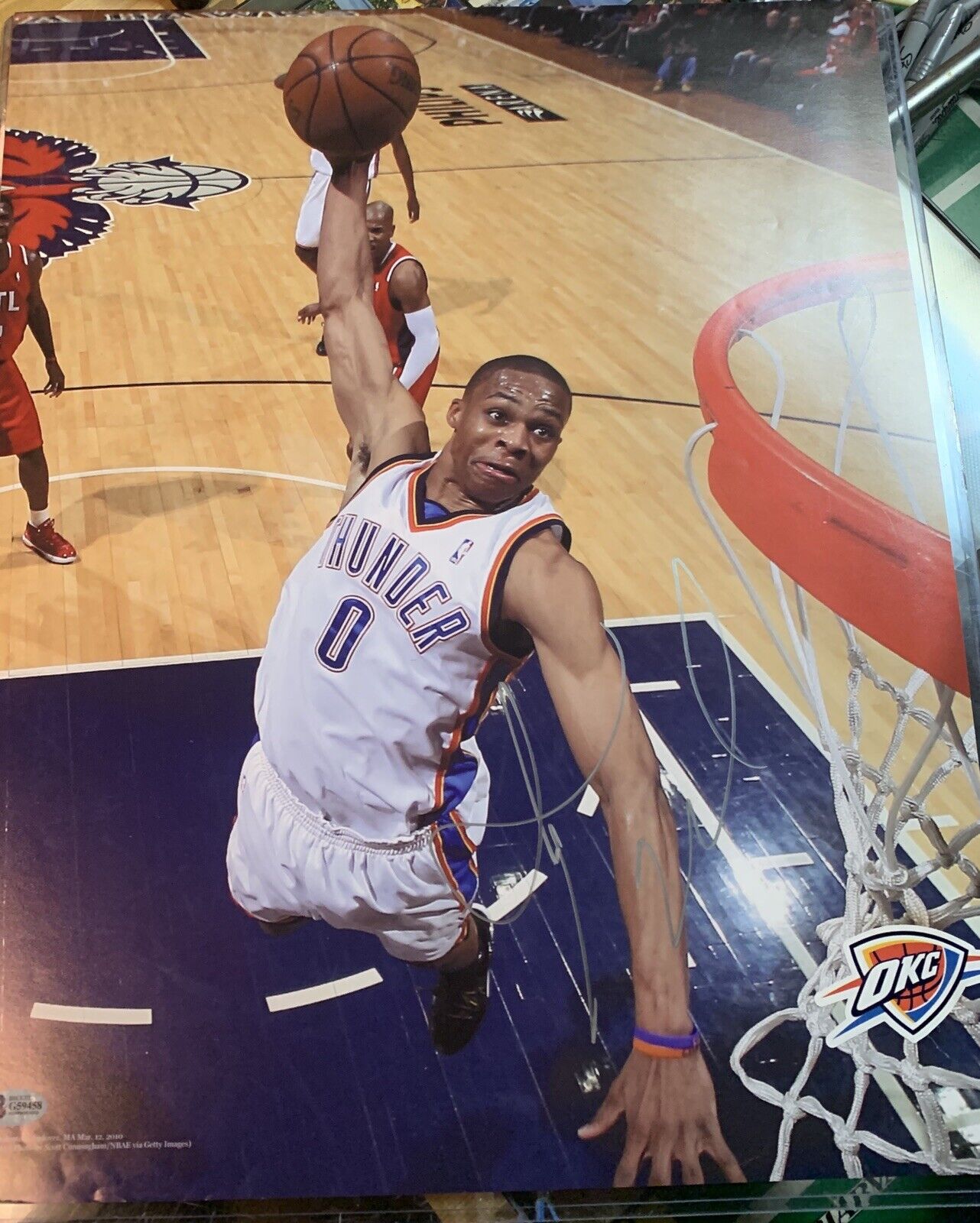 russell westbrook Signed Auto Okc Photo Poster painting Pic Read Description Psa Coa