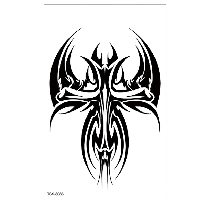 Waterproof Temporary Tattoo wolf tiger totem Fake Tatto Flash Tatoo cross angel Hand Arm middle size art Tattoos for Women men