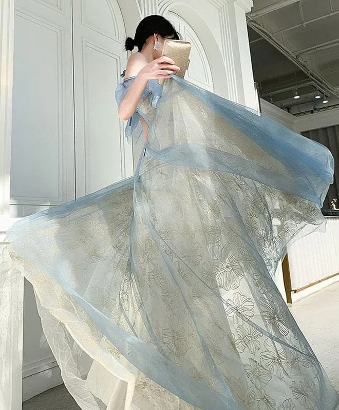 Green Tulle Lace Long Prom Dress, Green Tulle Lace Formal Dress SP17172