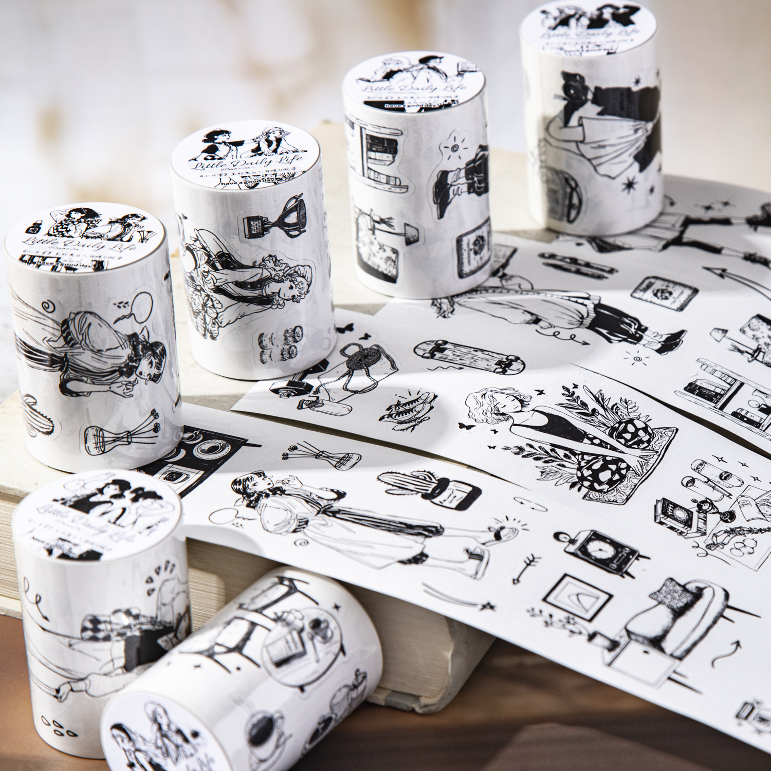 테이프 - 60mm*200cm 리틀 다이어리 라이프 시리즈 빈티지 걸 캐릭터