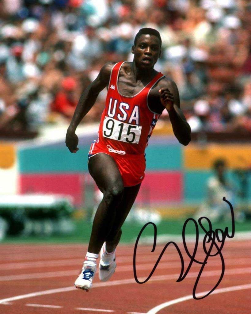 Carl Lewis SIGNED AUTOGRAPHED 10 X 8