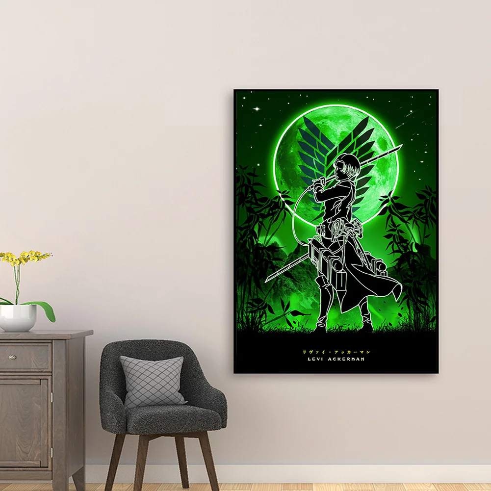 Full Round Diamond Painting 35*50cm - Attack On Titan - Silhouette