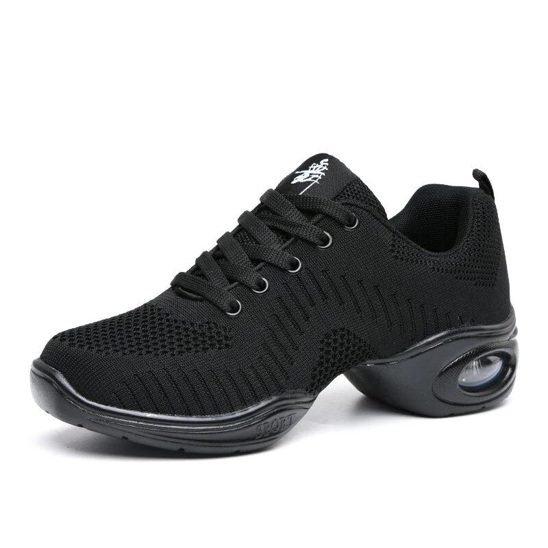 2020   Woven Mesh Comfortable Sneakers Women Soft Outsole Sport Breath Modern Jazz Sports Feature Dance Shoes