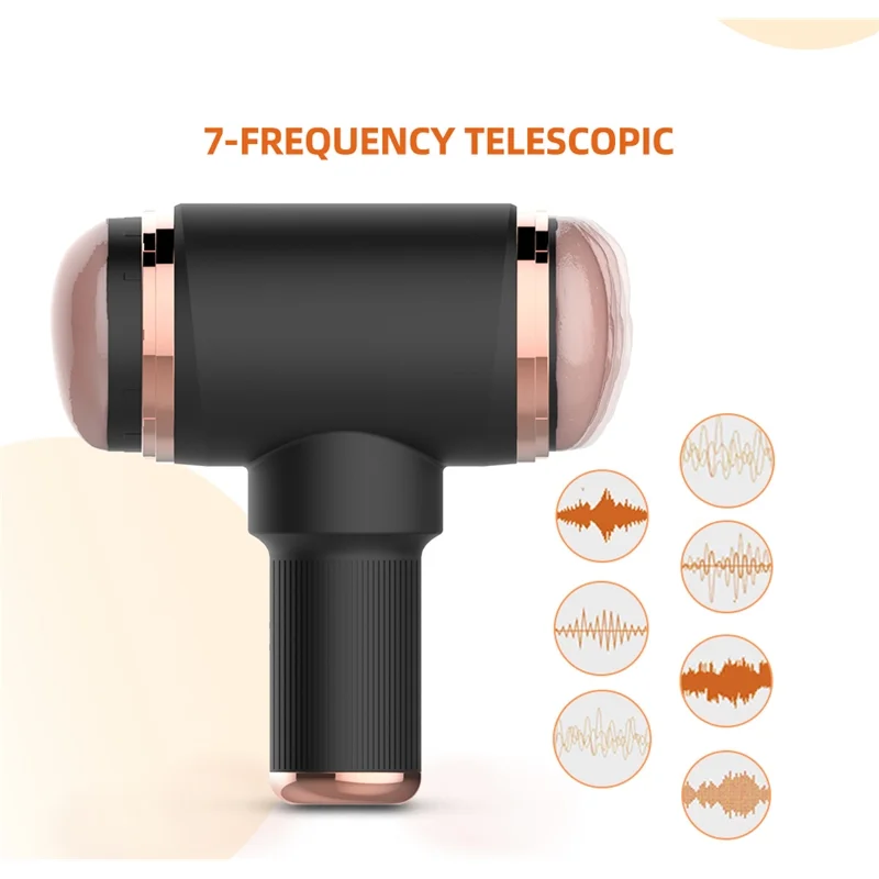 Automatic Telescopic Simulation Phonation Double Channel Masturbator Cup - Rose Toy