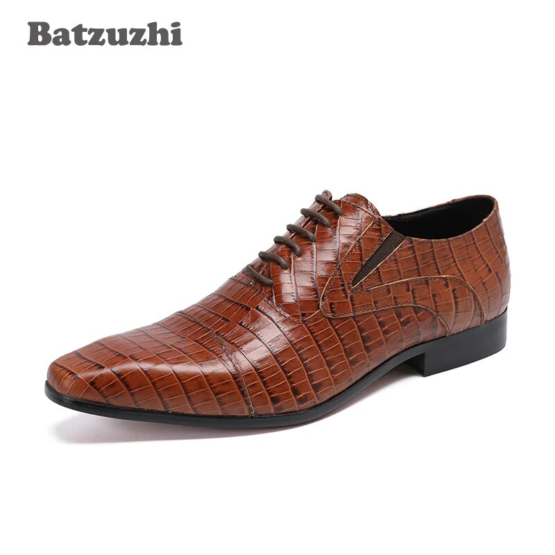 VCSHOES Genuine Leather Men's Shoes Formal Business Leather Dress Shoes Men Suite Footwear Big Sizes US6-12