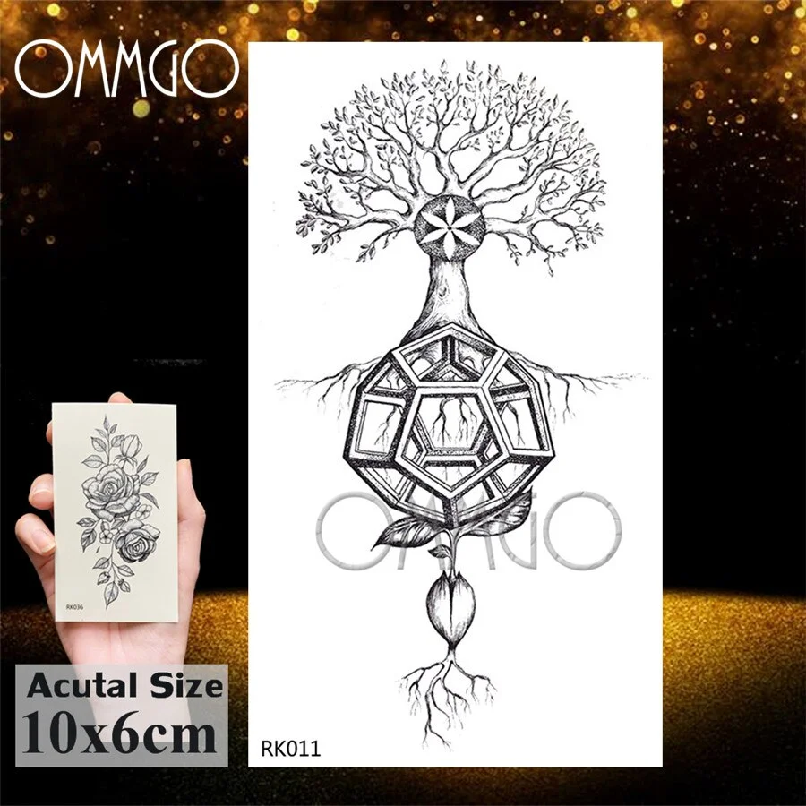 Sdrawing Doodle Tiger Flash Geometric Temporary Tattoos Sticker Diamond Fake Tatoos For Kids Boys Custom Tattoo Body Art