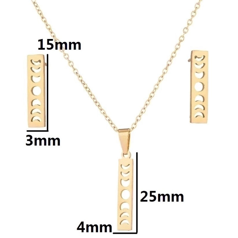 1 Set Minimalist Geometric Stainless Steel Titanium Steel Plating Earrings Necklace