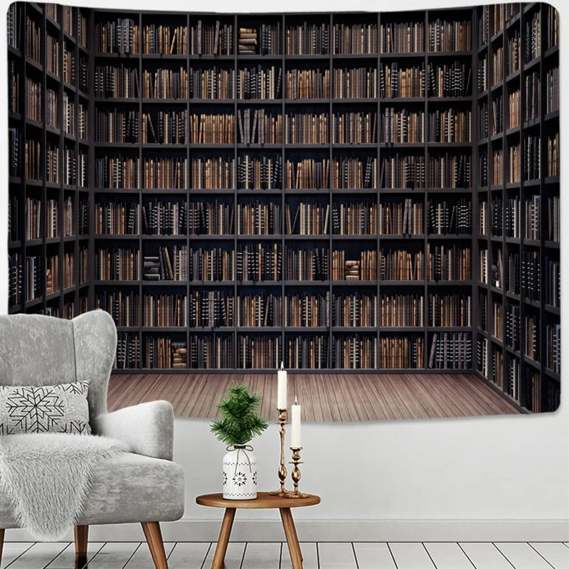 Tapestry retro Magic bookcase tapestry Mysterious library tapestries wall hanging art throw tapestries bedroom living room home