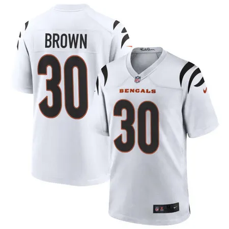 Youth Cincinnati Bengals #30 Chase Brown White Game Jersey