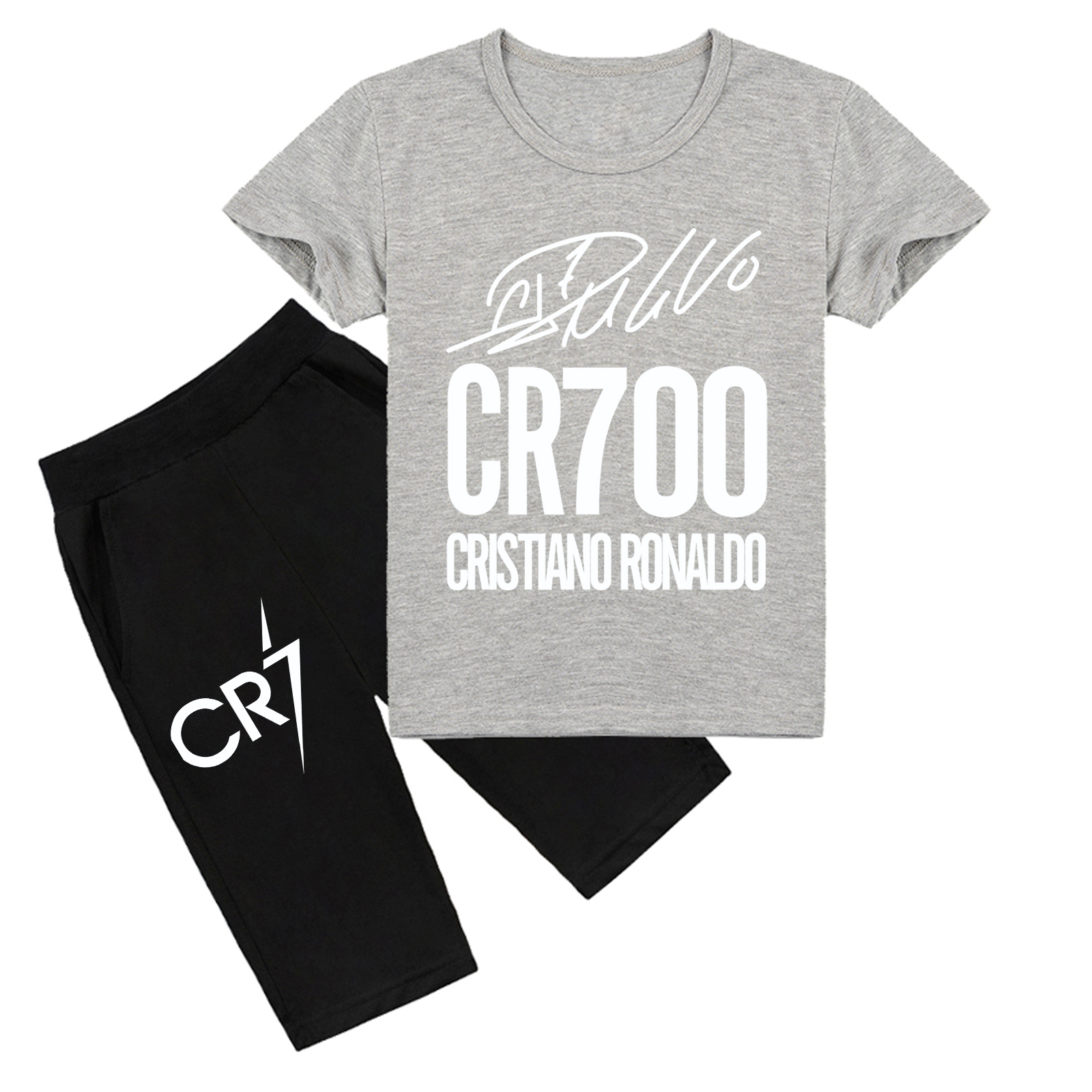 Mayoulove Cristiano Ronaldo Kids' Shorts Set - Trendy Sports Outfit for Boys and Girls, Perfect for Active Play-Mayoulove