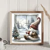 (Stamped/Counted) Gnome By Window In Winter-11CT/14CT Cross Stitch 40*40cm/15.75*15.75in