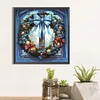 Diamond Painting -DIY Round Drill Xmas Wreath Stained Glass