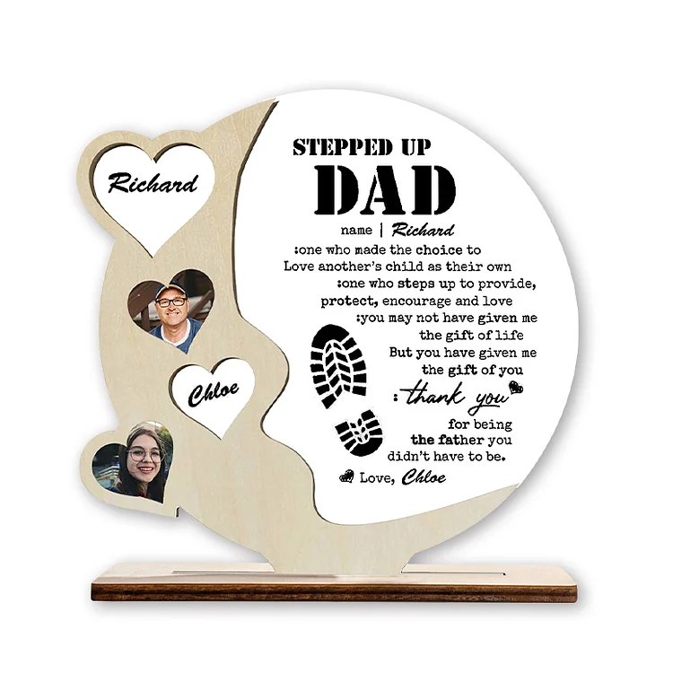 Personalized Acrylic Photo Plaque Step Up Dad Gift for Father's Day