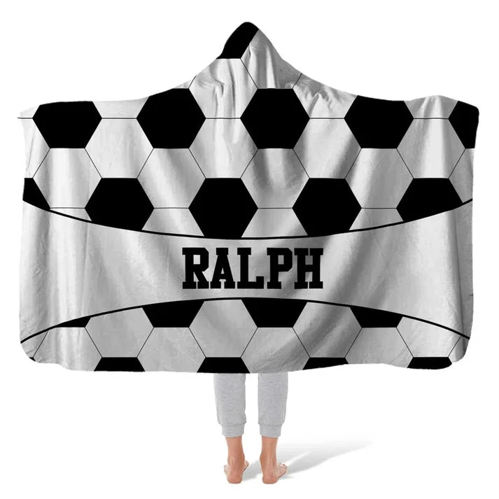 Soccer Ball hooded blanket